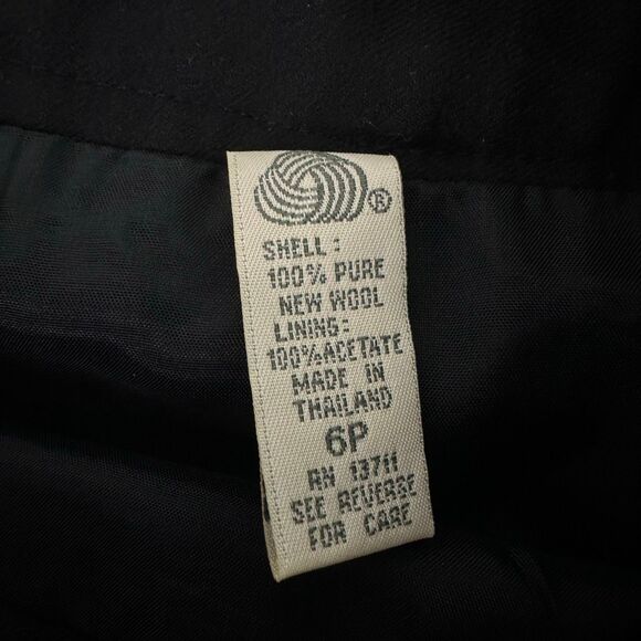 Lord & Taylor 6P Wrap Skirt Wool Navy - Picture 7 of 7